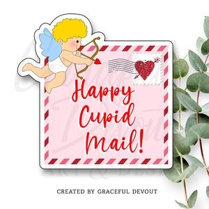 ♥️Happy Cupid Mail!- Sticker 2" (inches) 48ct.)  [GD42-48]